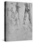 'Studies of Nude Soldier with Sword and Smaller Sketches', c1480 (1945)-Leonardo Da Vinci-Stretched Canvas