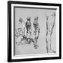 'Studies of Nudes and Smaller Sketch of a Battle', c1480 (1945)-Leonardo Da Vinci-Framed Giclee Print