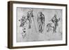 'Studies of Single Figures and of a Profile', c1480 (1945)-Leonardo Da Vinci-Framed Giclee Print