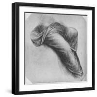 'Studies of the Drapery of a Figure Seated to Right', c1480 (1945)-Leonardo Da Vinci-Framed Giclee Print