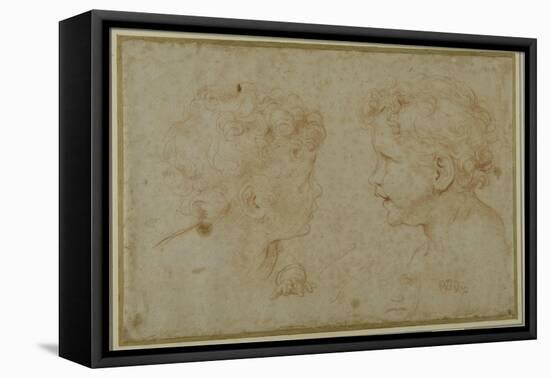 Studies of the Head and Left Hand of a Putto-Carlo Maratti-Framed Stretched Canvas