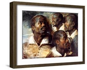 Studies of the Head of a Negro, 17th Century-Peter Paul Rubens-Framed Giclee Print