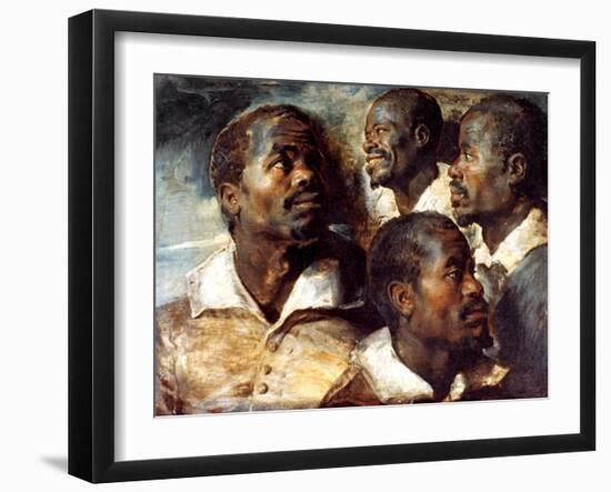 Studies of the Head of a Negro, 17th Century-Peter Paul Rubens-Framed Giclee Print