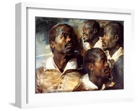 Studies of the Head of a Negro, 17th Century-Peter Paul Rubens-Framed Giclee Print