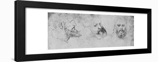 'Studies of the Head of Cesare Borgia from Three Points of View', c1480 (1945)-Leonardo da Vinci-Framed Giclee Print