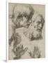 Studies of the Heads of Two Apostles and of their Hands-Raphael-Framed Giclee Print