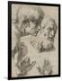 Studies of the Heads of Two Apostles and of their Hands-Raphael-Framed Giclee Print