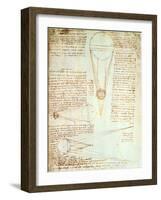 Studies of the Illumination of the Moon, Fol. 1R from Codex Leicester, 1508-1512-Leonardo da Vinci-Framed Giclee Print