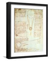 Studies of the Illumination of the Moon, Fol. 1R from Codex Leicester, 1508-1512-Leonardo da Vinci-Framed Giclee Print