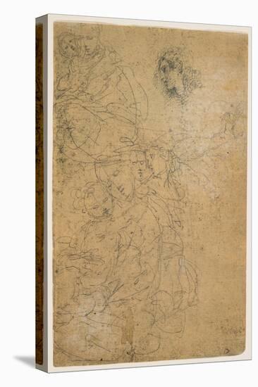 Studies of the Madonna and Child-Giulio Cesare Procaccini-Stretched Canvas