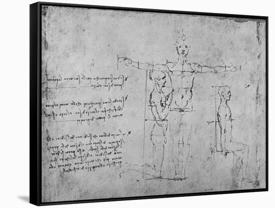 'Studies of the Proportions of Three Figures', c1480 (1945)-Leonardo Da Vinci-Framed Stretched Canvas