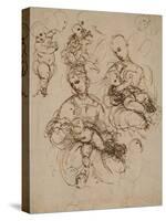 Studies of the Virgin and Child-Raphael-Stretched Canvas