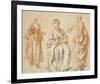 Studies of Three Women-Jean-Antoine Watteau-Framed Art Print