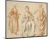 Studies of Three Women-Jean-Antoine Watteau-Mounted Art Print