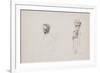 Studies of Two Young Boys with Faint Indications of a Female Figure, 1852-Camille Pissarro-Framed Giclee Print