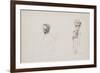 Studies of Two Young Boys with Faint Indications of a Female Figure, 1852-Camille Pissarro-Framed Giclee Print