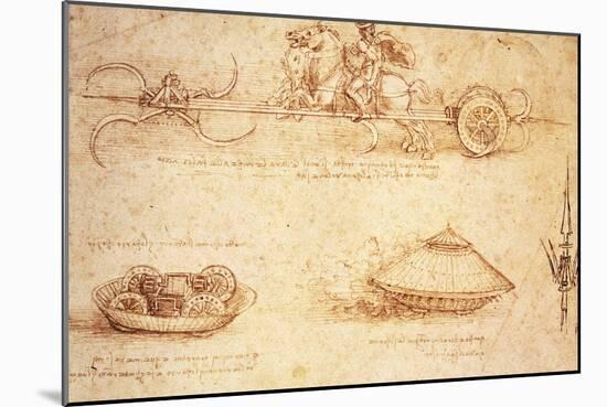 Studies of War Machines, 1485-Leonardo da Vinci-Mounted Giclee Print