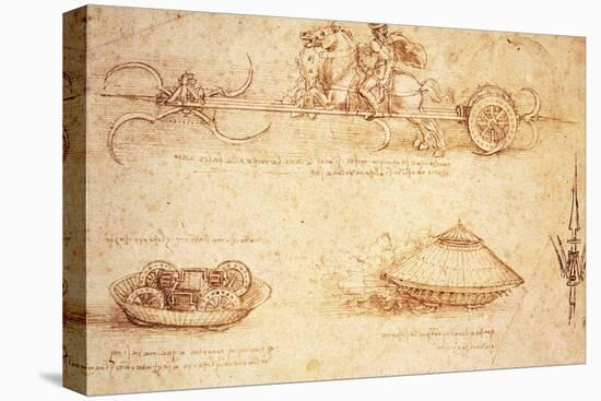 Studies of War Machines, 1485-Leonardo da Vinci-Stretched Canvas
