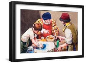 Studio Assistants Mixing Paints for Hans Holbein-Mike Lea-Framed Giclee Print