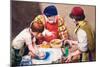 Studio Assistants Mixing Paints for Hans Holbein-Mike Lea-Mounted Giclee Print