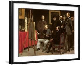 Studio at Batignolles, 1870-Henri Fantin-Latour-Framed Giclee Print