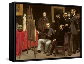 Studio at Batignolles, 1870-Henri Fantin-Latour-Framed Stretched Canvas