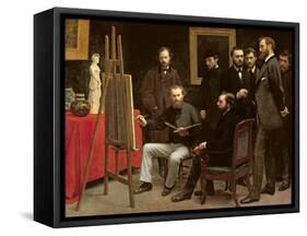 Studio at Batignolles, 1870-Henri Fantin-Latour-Framed Stretched Canvas