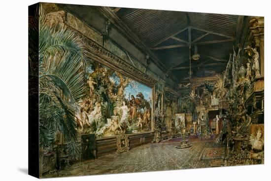 Studio of painter Hans Makart in Gusshausstrasse, Vienna, 1895.-Rudolf Von Alt-Stretched Canvas