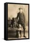 Studio Portrait, Boy with a Dog-null-Framed Stretched Canvas