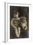 Studio Portrait, Boy with Pekingese Dog-null-Framed Premium Photographic Print