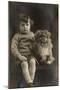 Studio Portrait, Boy with Pekingese Dog-null-Mounted Premium Photographic Print