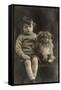 Studio Portrait, Boy with Pekingese Dog-null-Framed Stretched Canvas