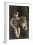 Studio Portrait, Boy with Pekingese Dog-null-Framed Photographic Print