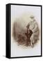 Studio Portrait, Elderly Man with His Dog-null-Framed Stretched Canvas