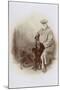 Studio Portrait, Elderly Man with His Dog-null-Mounted Photographic Print