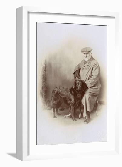 Studio Portrait, Elderly Man with His Dog-null-Framed Photographic Print