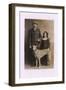 Studio Portrait, Father and Daughter with Greyhound-null-Framed Photographic Print