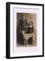 Studio Portrait, Father and Daughter with Greyhound-null-Framed Photographic Print