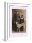 Studio Portrait, Father and Daughter with Greyhound-null-Framed Photographic Print