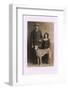 Studio Portrait, Father and Daughter with Greyhound-null-Framed Photographic Print