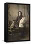 Studio Portrait, Girl with Dog and Doll-null-Framed Stretched Canvas