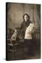 Studio Portrait, Girl with Dog and Doll-null-Stretched Canvas