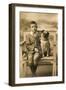 Studio Portrait, Little Boy with His Dog-null-Framed Photographic Print