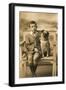 Studio Portrait, Little Boy with His Dog-null-Framed Photographic Print