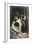 Studio Portrait, Little Girl with Her Dog, France-null-Framed Photographic Print