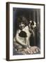 Studio Portrait, Little Girl with Her Dog, France-null-Framed Photographic Print