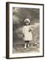 Studio Portrait, Little Girl with Toy Bulldog-null-Framed Photographic Print