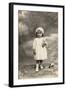 Studio Portrait, Little Girl with Toy Bulldog-null-Framed Photographic Print