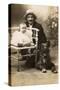Studio Portrait, Man with Baby and Dog, France-null-Stretched Canvas