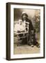 Studio Portrait, Man with Baby and Dog, France-null-Framed Photographic Print